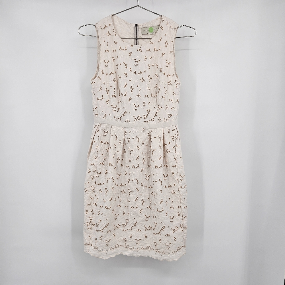 Stella McCartney Floral Cut Out Embroidered Dress Pale Pink Cream 2 / 4 (38)